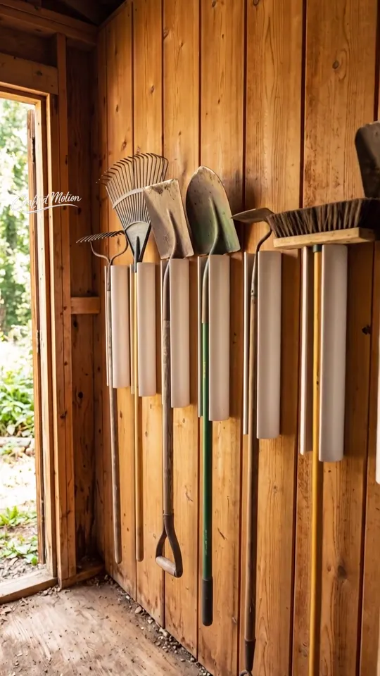 Finished PVC Garden Tool Rack