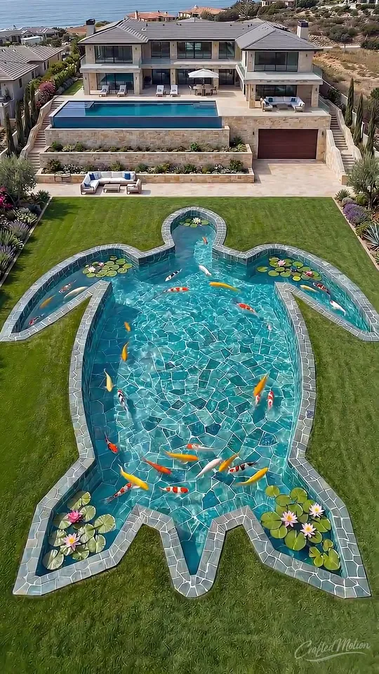 Finished Sea Turtle Koi Pond